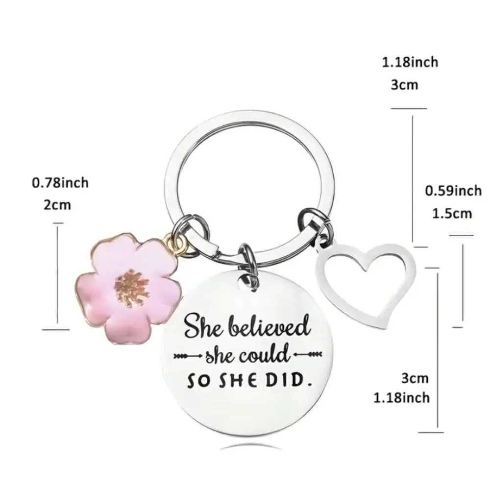 🌸 She Believed She Could So She Did Bag Charm Keychain 🌸